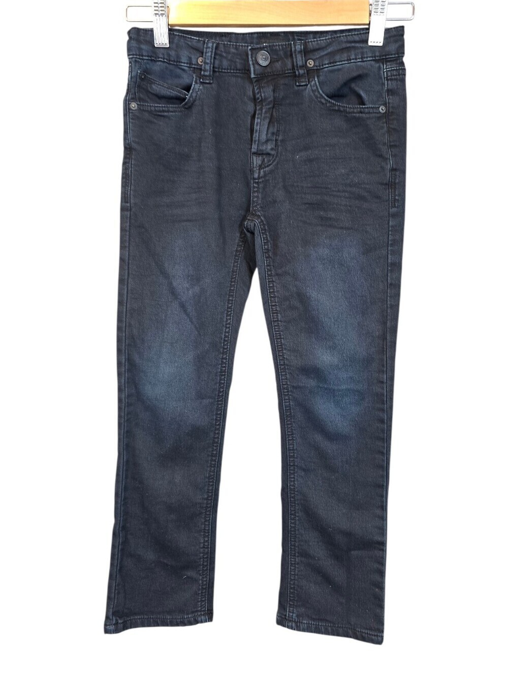 HUDSON Girls Jeans Black Charcoal Wash Stretch Straight Skinny Denim Size 7